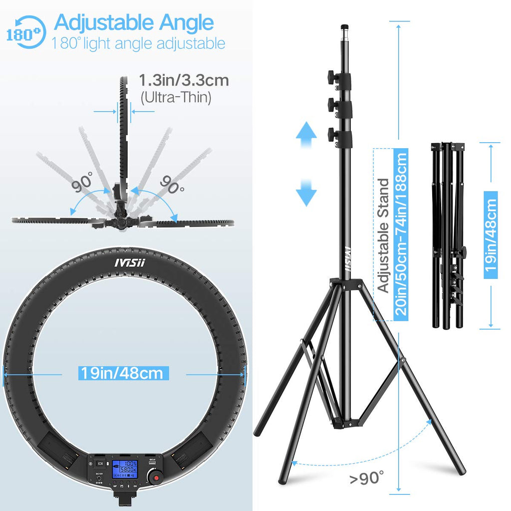 IVISII 19" Ring Light + Tripod | Studio Lighting Upgrade