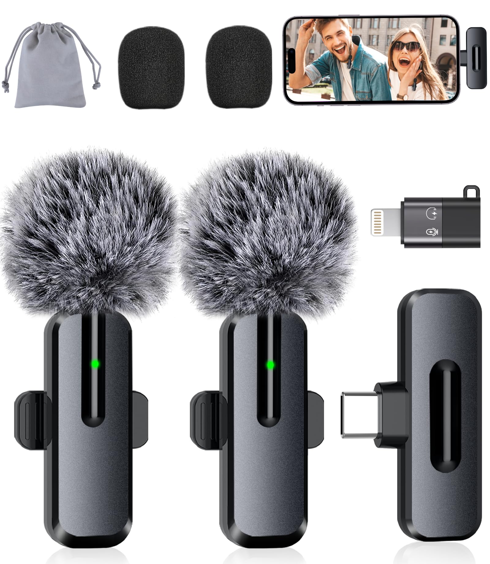 ZOPPLM Wireless Lavalier Mic (2-Pack) | Plug-and-Play Audio for Creators